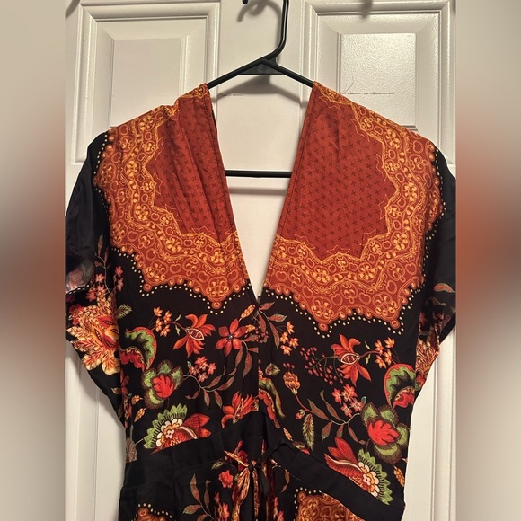Anthropologie Farm Rio Marlow Floral Scroll Tropical Maxi Flowy Dress XS NWT - Picture 6 of 7